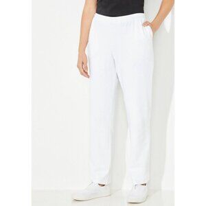 CATHERINES EVERYDAY FIT TAPERED LEGT WHITE ELASTIC WAIST PULLUP PANTS NEW 4X